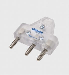 Uhlmann 3-pin Transparent Plug for Foil/Sabre and Epee Bodywires